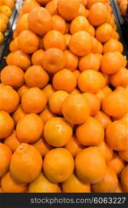 Citrus fruit on the supermarket stall