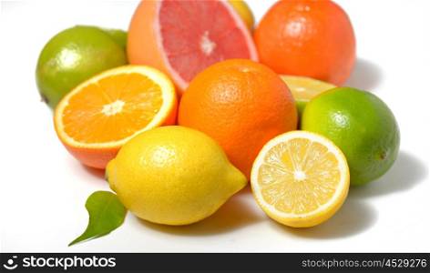 citrus fruit with leaves on white background&#xA;&#xA;