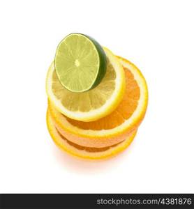 Citrus fruits isolated on white background