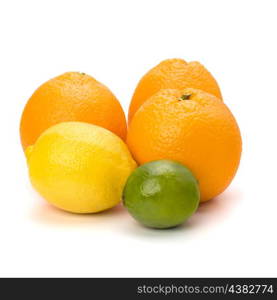 Citrus fruits isolated on white background