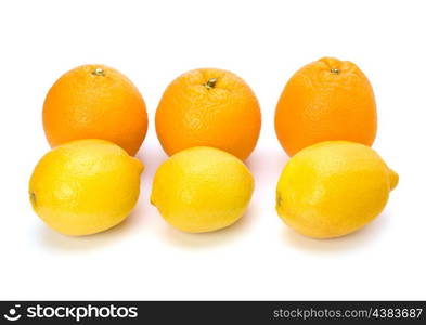 Citrus fruits isolated on white background