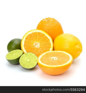 Citrus fruits isolated on white background