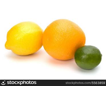 Citrus fruits isolated on white background