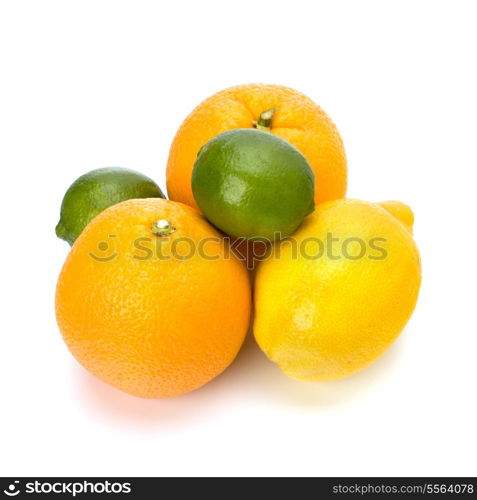 Citrus fruits isolated on white background