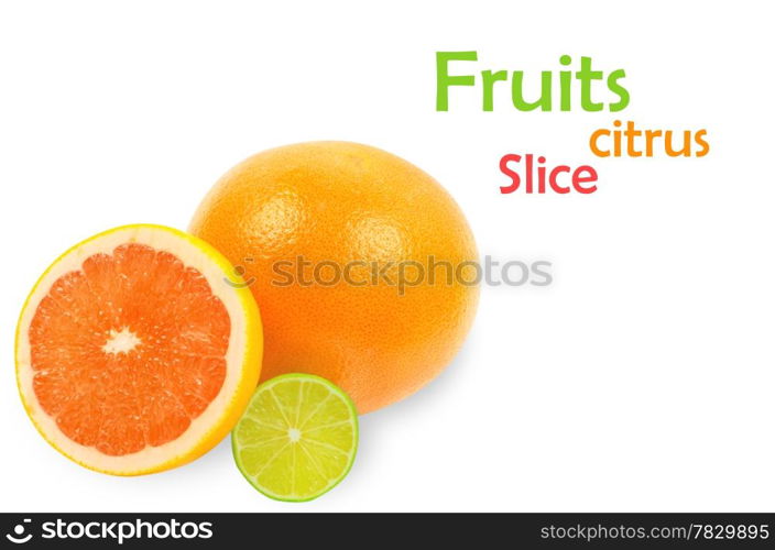 citrus fruits on white