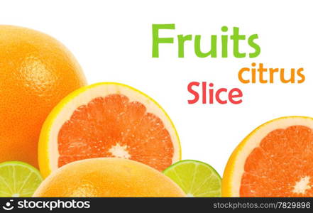 citrus fruits on white