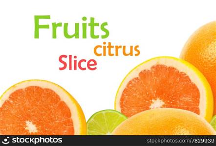 citrus fruits on white