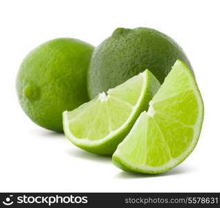 Citrus lime fruit isolated on white background cutout