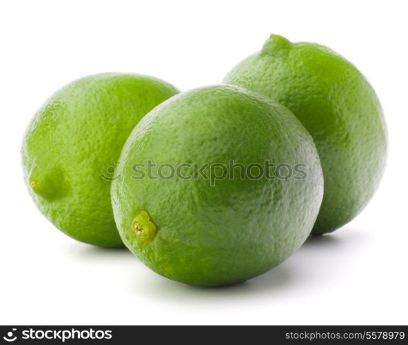 Citrus lime fruit isolated on white background cutout