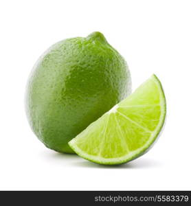 Citrus lime fruit isolated on white background cutout