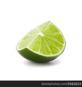 Citrus lime fruit segment isolated on white background cutout