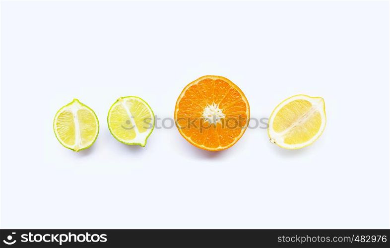 Citrus tropical fruit isolated on white background