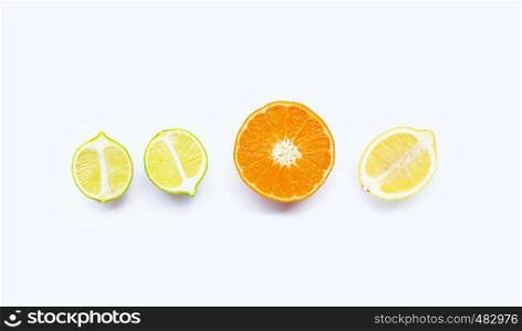 Citrus tropical fruit isolated on white background