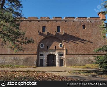 Cittadella in Turin. La Cittadella ancient military barracks now decommissioned and turned into Museo Nazionale Di Artiglieria meaning National Museum of Artillery in Turin, Italy