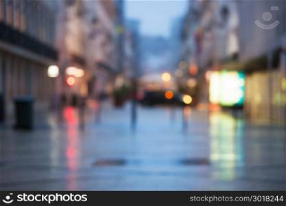 City at night. Blured, bokeh lights abstract background