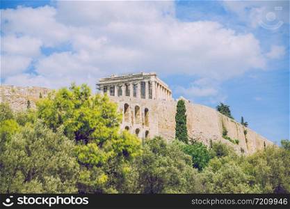 City Athens, Greece Republic. Acropolis and mountain. Sep 11 2019. Travel photo.