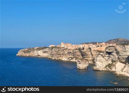 City Bonifacio on the rocks in the South of French Corsica