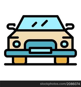 City car icon. Outline city car vector icon color flat isolated. City car icon color outline vector