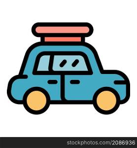 City car roof box icon. Outline city car roof box vector icon color flat isolated. City car roof box icon color outline vector