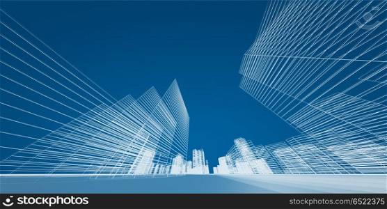 City concept 3d rendering. City concept. 3d rendering image abstract modern. City concept 3d rendering