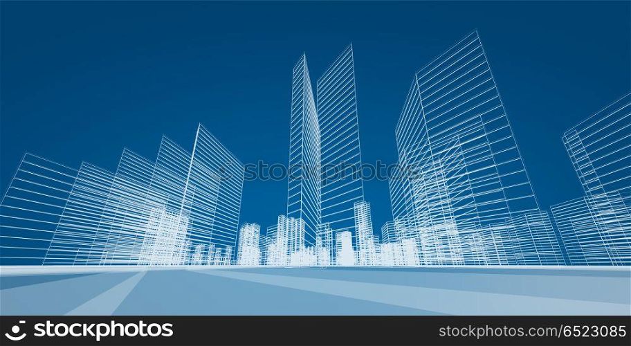 City concept 3d rendering. City concept. 3d rendering image abstract modern. City concept 3d rendering