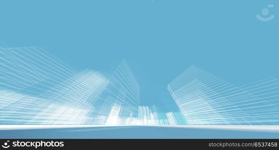City concept 3d rendering. City concept. City construction building 3d rendering