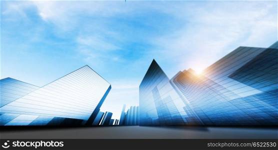 City concept background 3d rendering. City concept background. 3d rendering. Construction project. City concept background 3d rendering