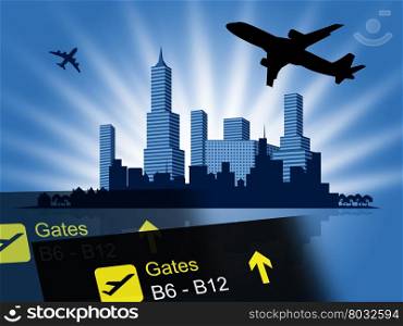 City Flight Representing Metropolitan Cities And Schedule