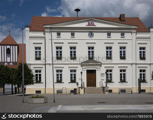 City hall in Wusterhausen-Dosse, Ostprignitz-Ruppin, state Brandenburg, Germany.