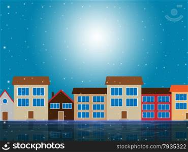 City Houses Representing Housing Sun And Home