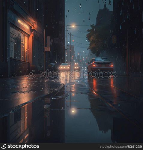 city in the rain 1