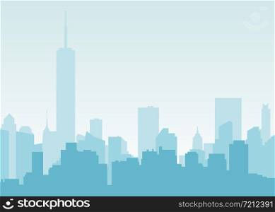 City landscape background. City silhouette buildings. Vector