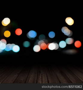 City lights bokeh. City lights bokeh. Night background blurred landscape. City lights bokeh