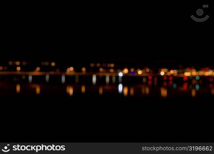 City lit up at night, Washington DC, USA