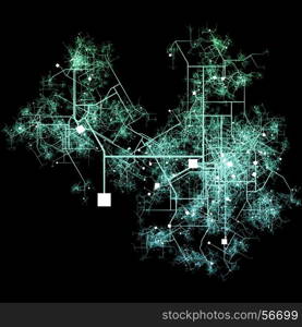 City Map of a Fictional Town Roads and Streets. City Map