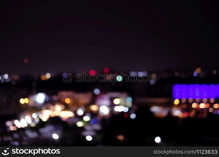 city night light bokeh defocused blurred background abstract