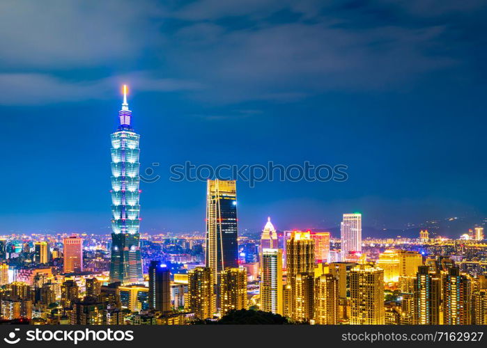 city night view of Taipei, Taiwan