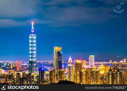 city night view of Taipei, Taiwan