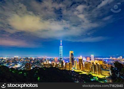 city night view of Taipei, Taiwan