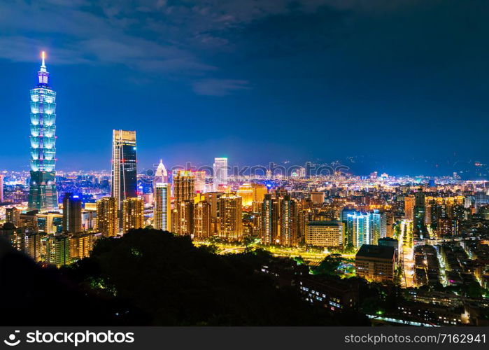 city night view of Taipei, Taiwan