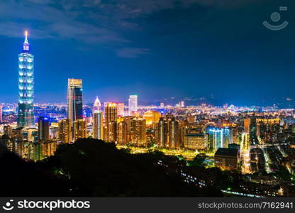 city night view of Taipei, Taiwan