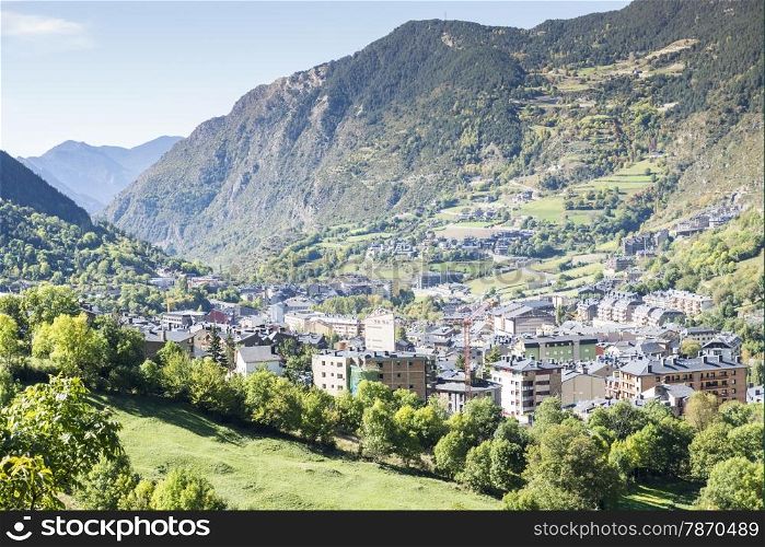 city of Andorra La Vella view from the mountain