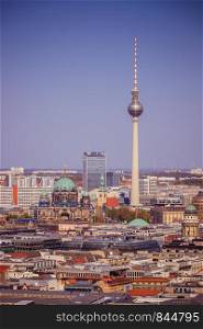 City of Berlin and, cathedral and famous TV tower, Germany