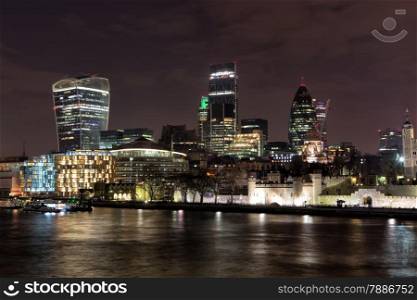 City of London at nigh, United Kingdom