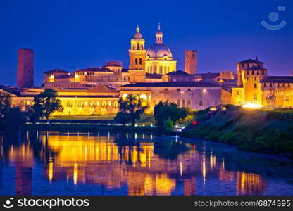 City of Mantova skyline evening view, European capital of culture and UNESCO world heritage site, Lombardy region of Italy