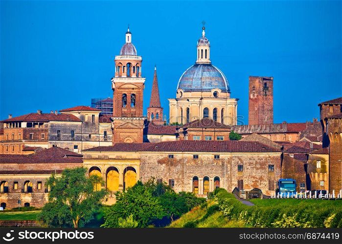 City of Mantova skyline view, European capital of culture and UNESCO world heritage site, Lombardy region of Italy