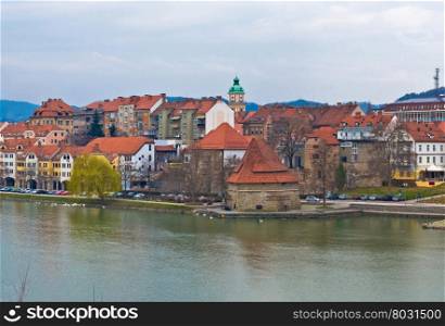 City of Maribor on Drava coast, Slovenia