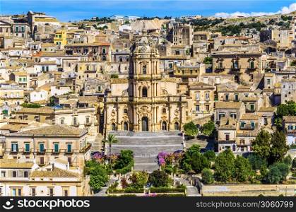 City of modica and its cathedral of saint george