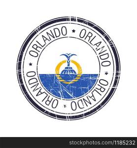 City of Orlando, Florida postal rubber stamp, vector object over white background