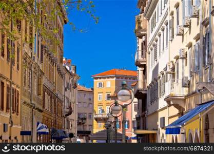 City of Rijeka center street view, Kvarner bay, Croatia